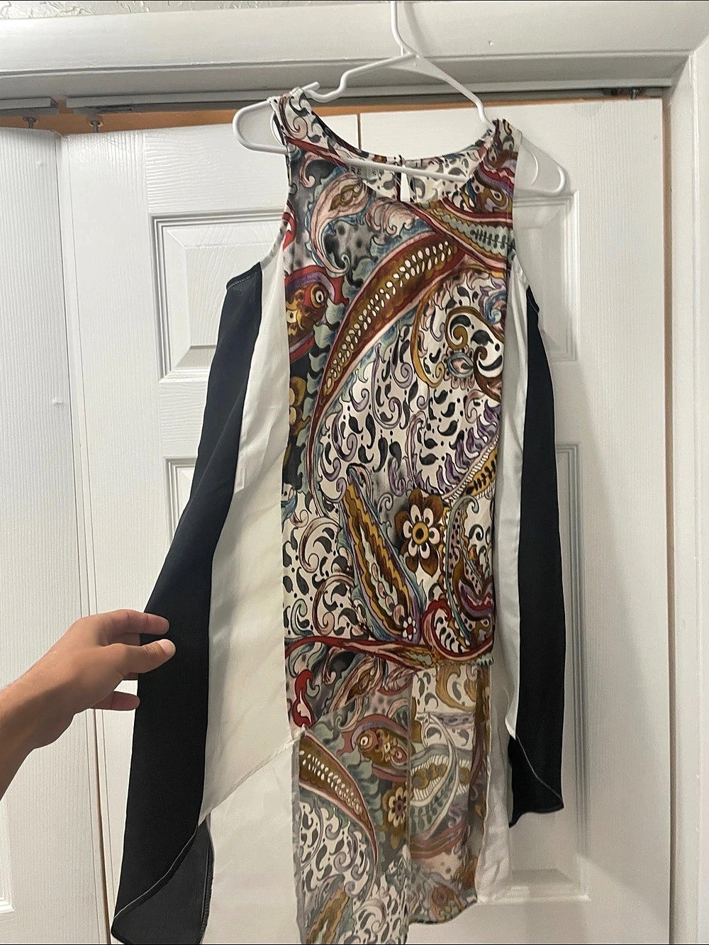 ADORE Paisley Maxi Dress White & Black Size Small Like New